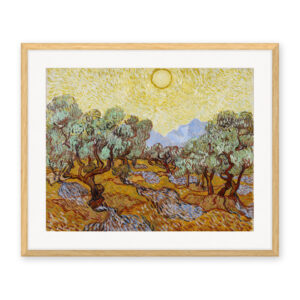 Olive trees with Yellow Sky and Sun
