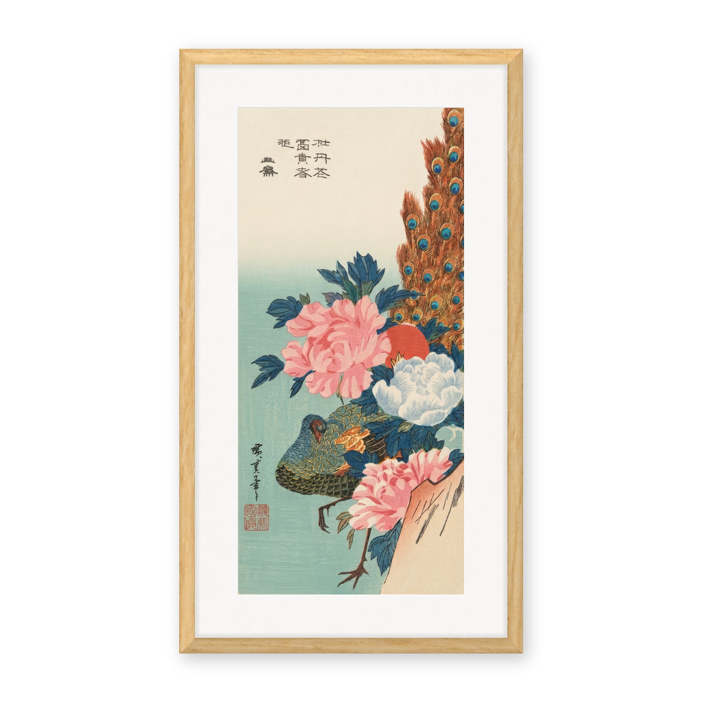 Peacock and Peonies